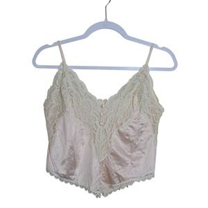 Vintage Pink Satin Lace Trim Babydoll Cami S Coquette Fairy Girly Clean Dainty